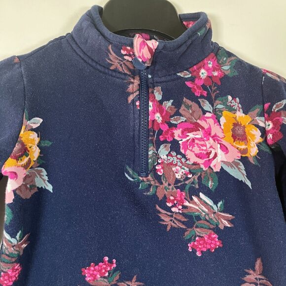 JOULES 1/4 Zip Sweatshirt Floral Little Girl size 7-8 Outdoors Layers - Picture 2 of 13